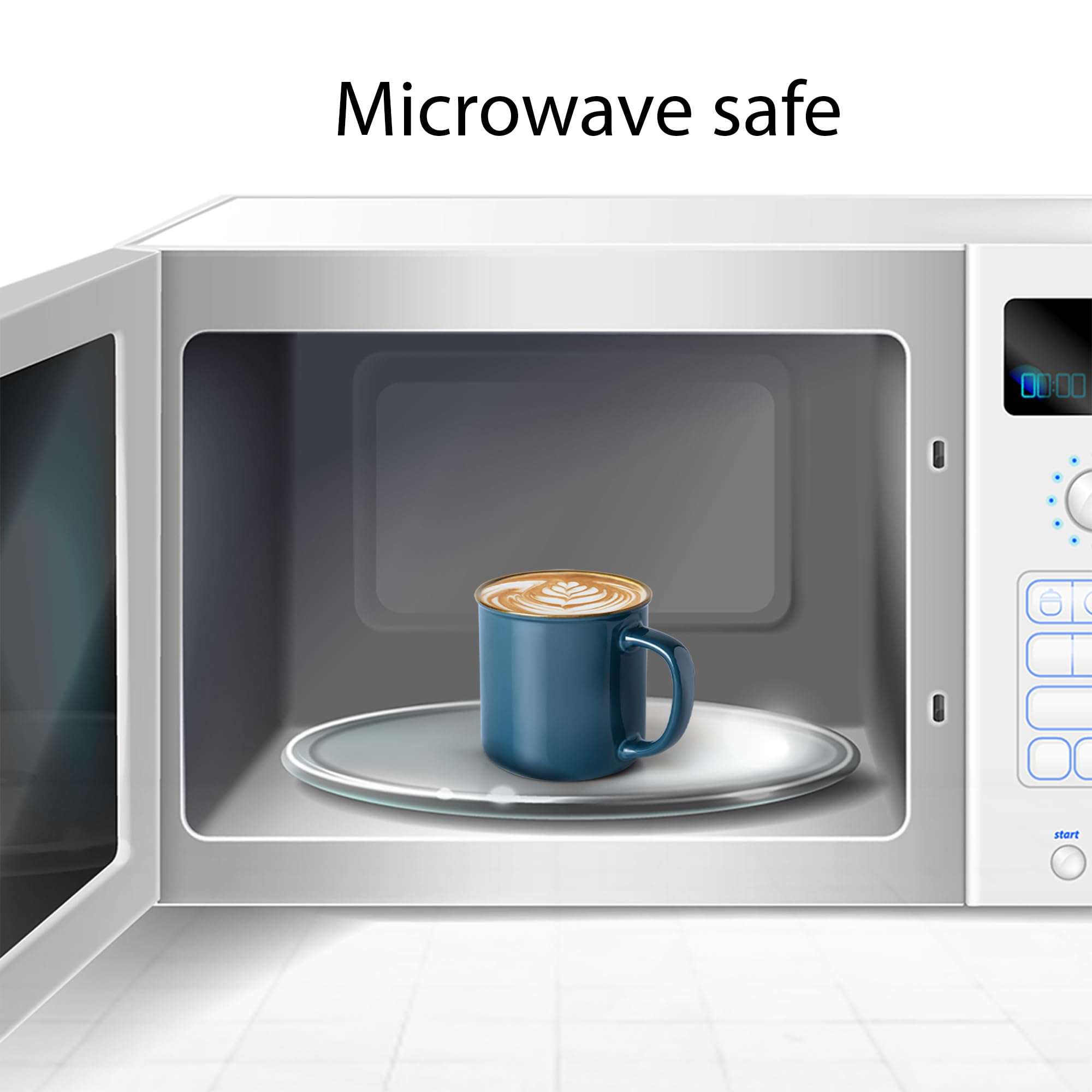 Treo by Milton Glare & Snacks 4 Pcs Gift Set | 2 Premium 240 ml Ceramic Mug, Dark Blue & 2 Airtight 500 ml Glass Jars, Transparent | Durable, Microwave-Safe Mugs | Perfect for Home, Office & Gifting 5