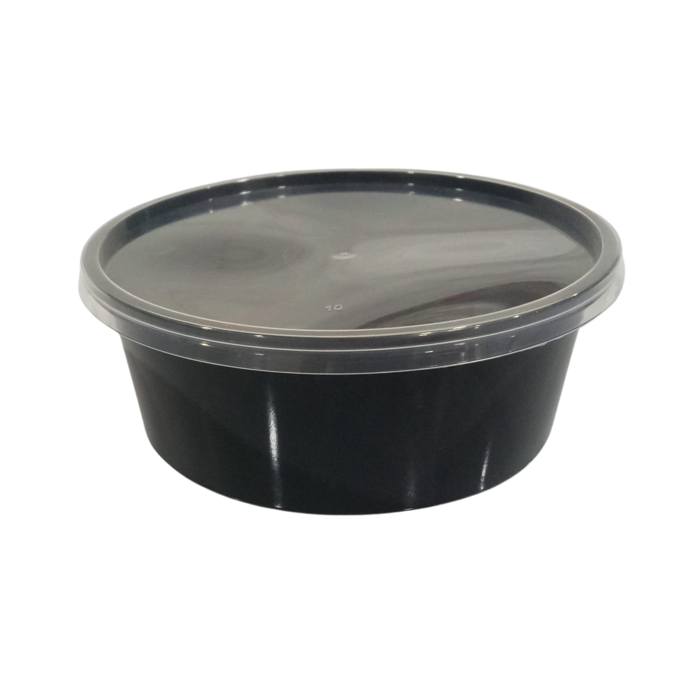 Hriday Foods 300 ml Black Round Container with Air Tight Transparent Lid : Set of 25 - Microwave Safe, Kitchen Storage, Reusable Plastic containers for Food delivery, Fridge Storage 1