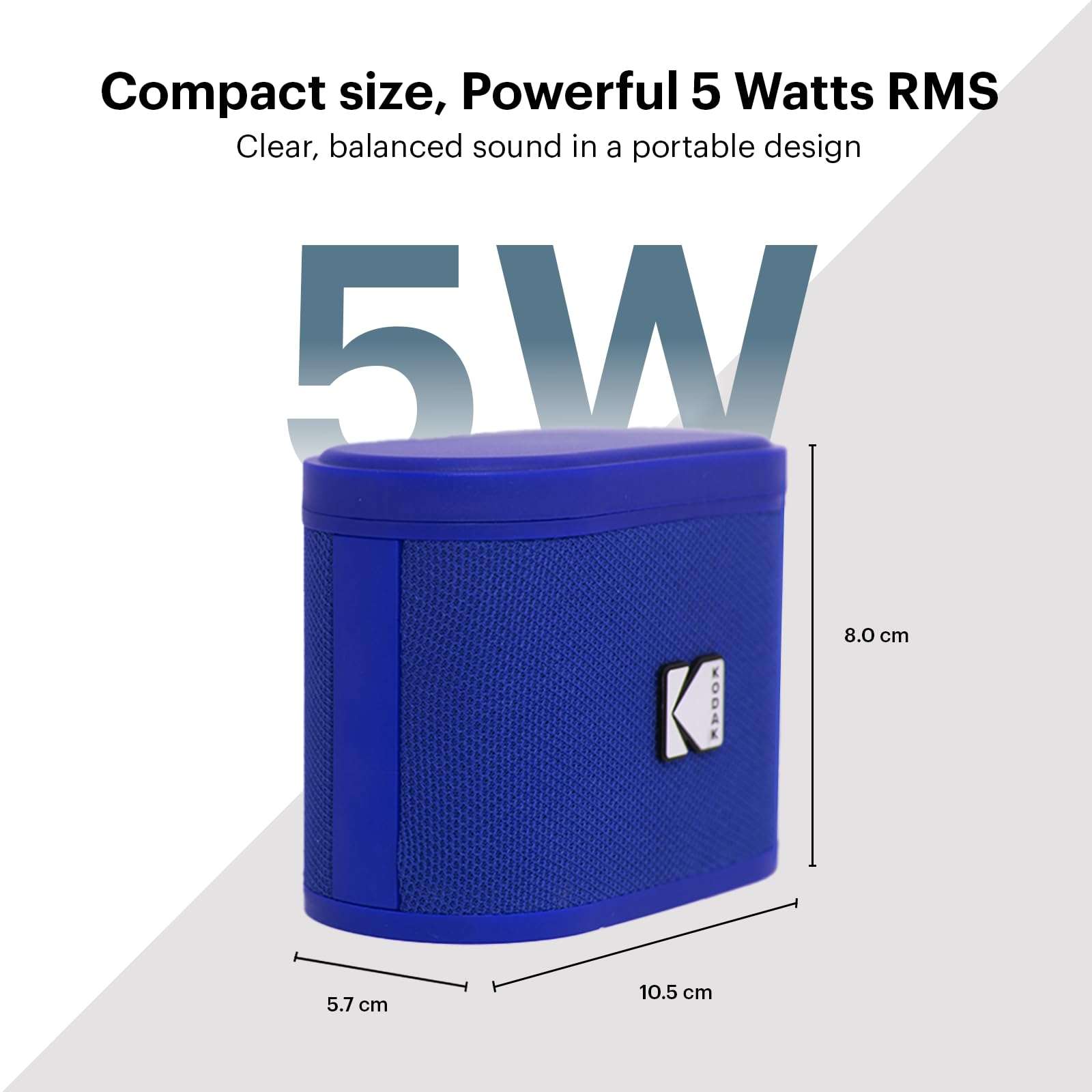 KODAK SOUNDBRIX™ Bluetooth Speaker with HD Sound Portable Wireless IPX4 Water Resistant Upto 5H Playtime V5.4 for Home Party Outdoor Beach Electronic Gadgets (Backstage Blue, Single Speaker) 4