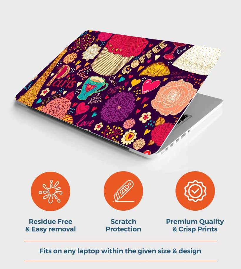 HD Rapid Design Printed Self Adhesive Laptop Skin Decal/Sticker for Asus Lenovo Dell HP Apple Laptop Upto 15.6 Inch which Makes Ultimate Protection and Personalization_01 (Design 01) 6
