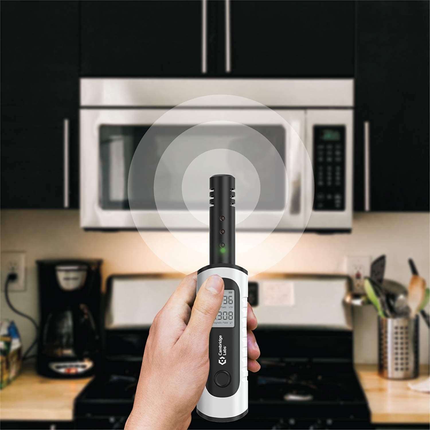 Cambridge Labs Rechargeable EMF Meter, Radiation Detector, Electromagnetic Field Tester, Smart Counter, Great Reader for The Home, Office Or Ghost Hunting, Handheld Digital Sensor, White 4