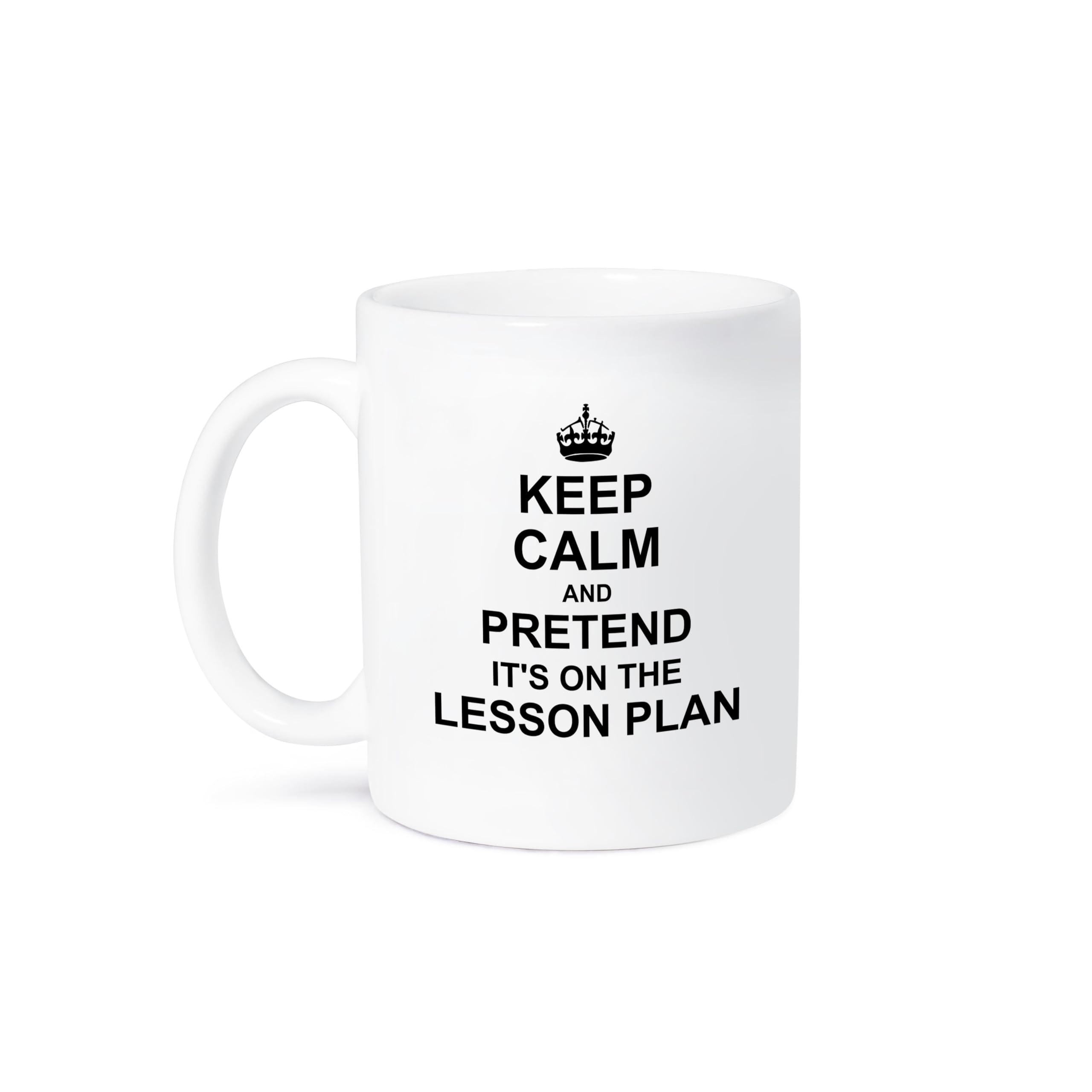 3dRose Keep Calm and Pretend its on the Lesson Plan - funny teacher gifts - teaching humor - humorous fun 15oz Mug 1