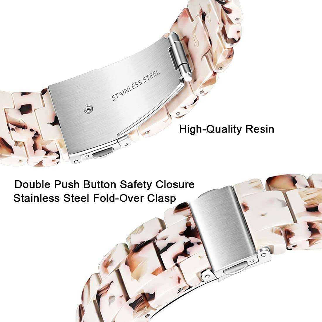 Resin Band Compatible for Apple Watch Band 38mm 40mm 41mm, Lightweight Wristband Replacement Bracelet for Apple Watch Series 9 8 SE2 7 SE 6 5 4 iWatch Strap, Nougat White 5