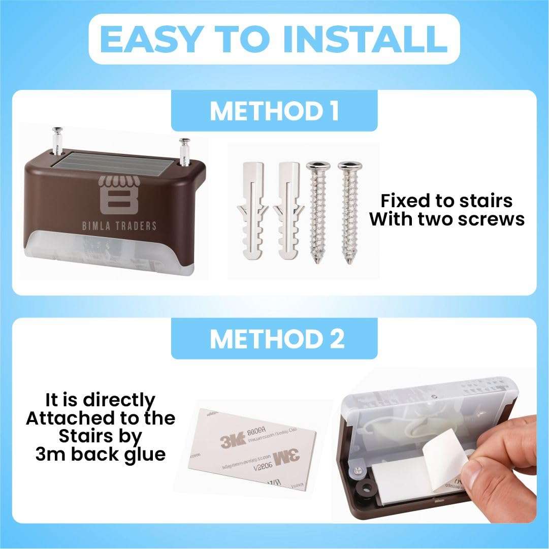 BTAG Solar-Powered Deck Light – IP65 Waterproof LED Step, Stair, Fence & Railing Light with Wide-Angle Illumination, Rechargeable Outdoor Lighting for Yard, Patio & Pathway.Pack of 4 6