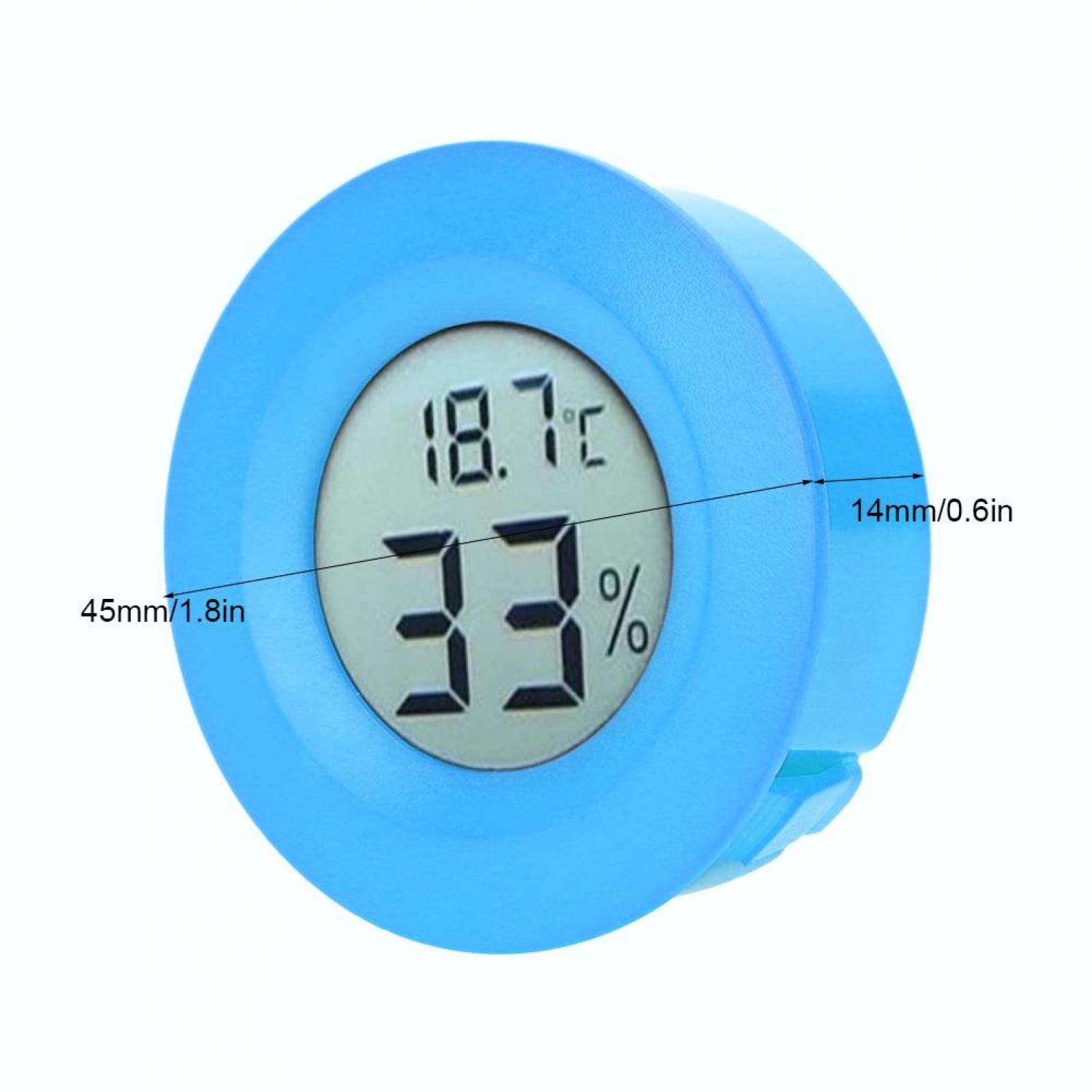 Mini Thermometer Hygrometer Humidity Digital LCD Humidity Monitor Meter Gauge Indoor Temperature Circular Embedded Digital LCD Display, -50~70 °C 10% - 99%(Blue) 2