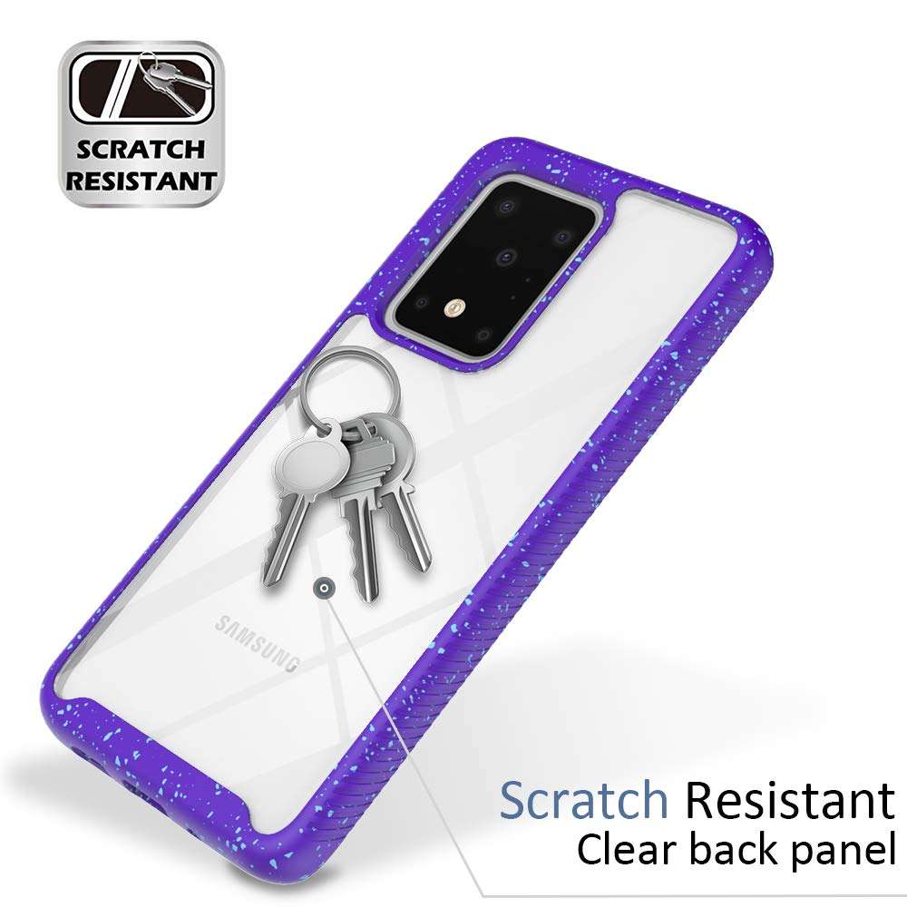 Lxlfcase for Samsung Galaxy S20 Ultra Case 6.9 inch Protection Shock Absorption Technology Cover Anti-Scratch Rugged Cases Designed for Galaxy S20 Ultra (Purple+Clear) 4