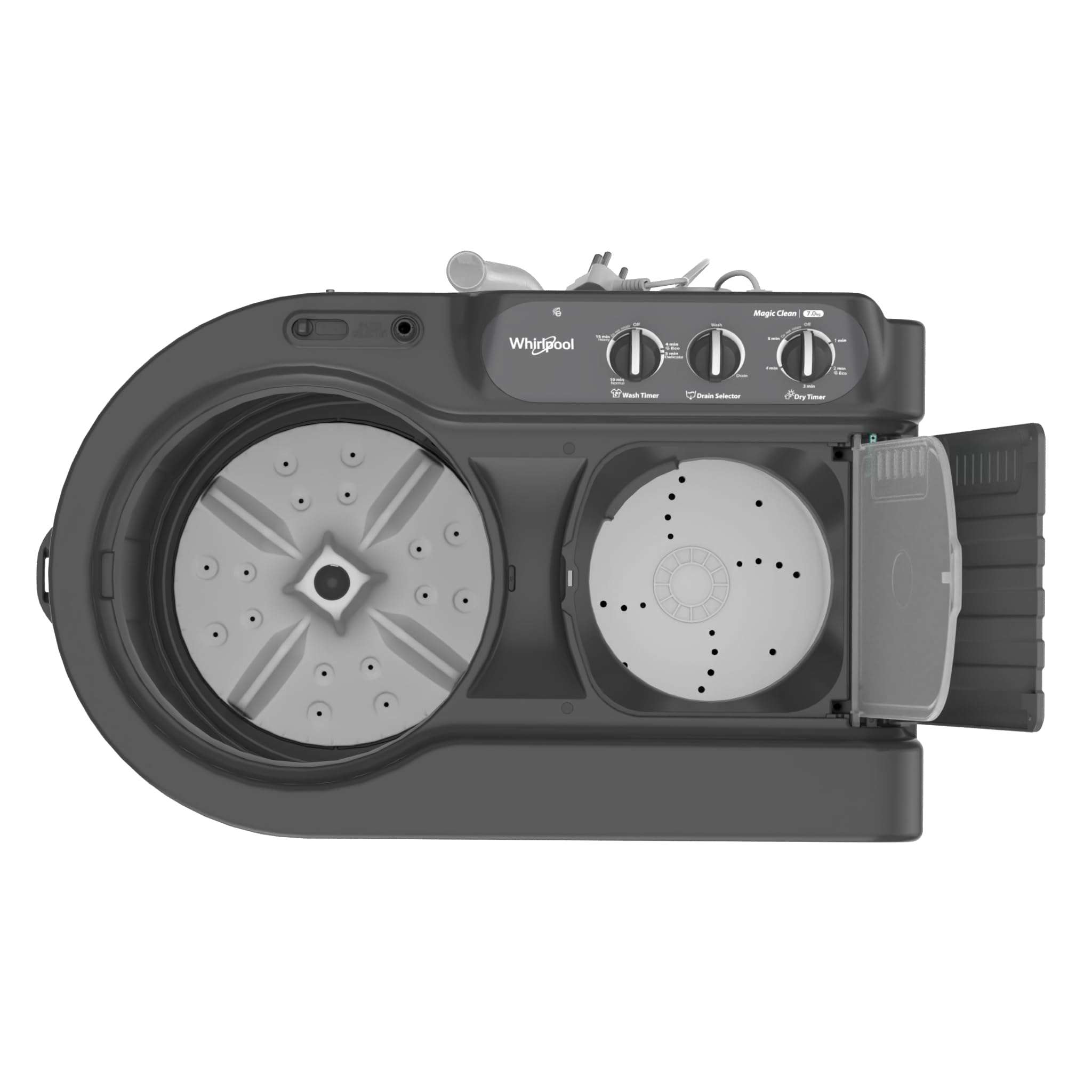 Whirlpool 7.0 Kg 5 Star MAGIC CLEAN Semi-Automatic Top Loading Washing Machine (MAGIC CLEAN RYL SRS 7.0 GREY DAZZLE (5YR), 4 Year Comprehensive Warranty, 1400 RPM Motor, 5 Year Motor Warranty) 5