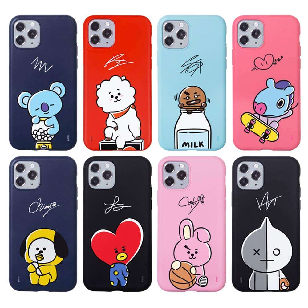 BT21 Official Hang Out Cutie Color Soft Phone Case for iPhone 11/iPhone 11 Pro/iPhone 11 Pro Max/iPhone Xs MAX/XR/XS/X/8+/7+/8/7/6+/6 3