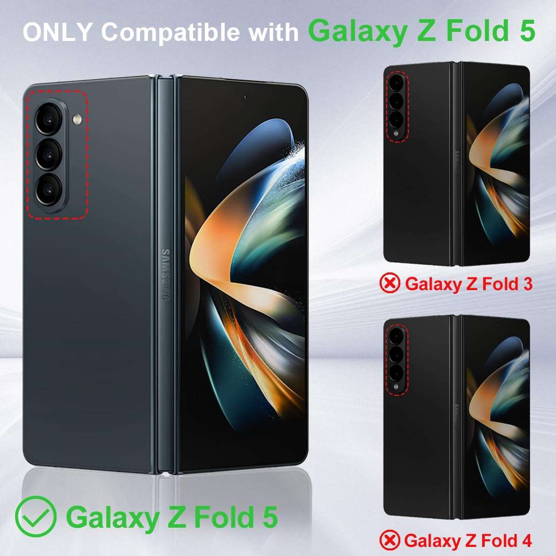 KEZiHOME for Samsung Galaxy Z Fold 5 Case, Genuine Leather Wallet Case [RFID Blocking] with Card Holder Stand Shockproof Protective Phone Flip Cover Compatible with Galaxy Z Fold 5 2