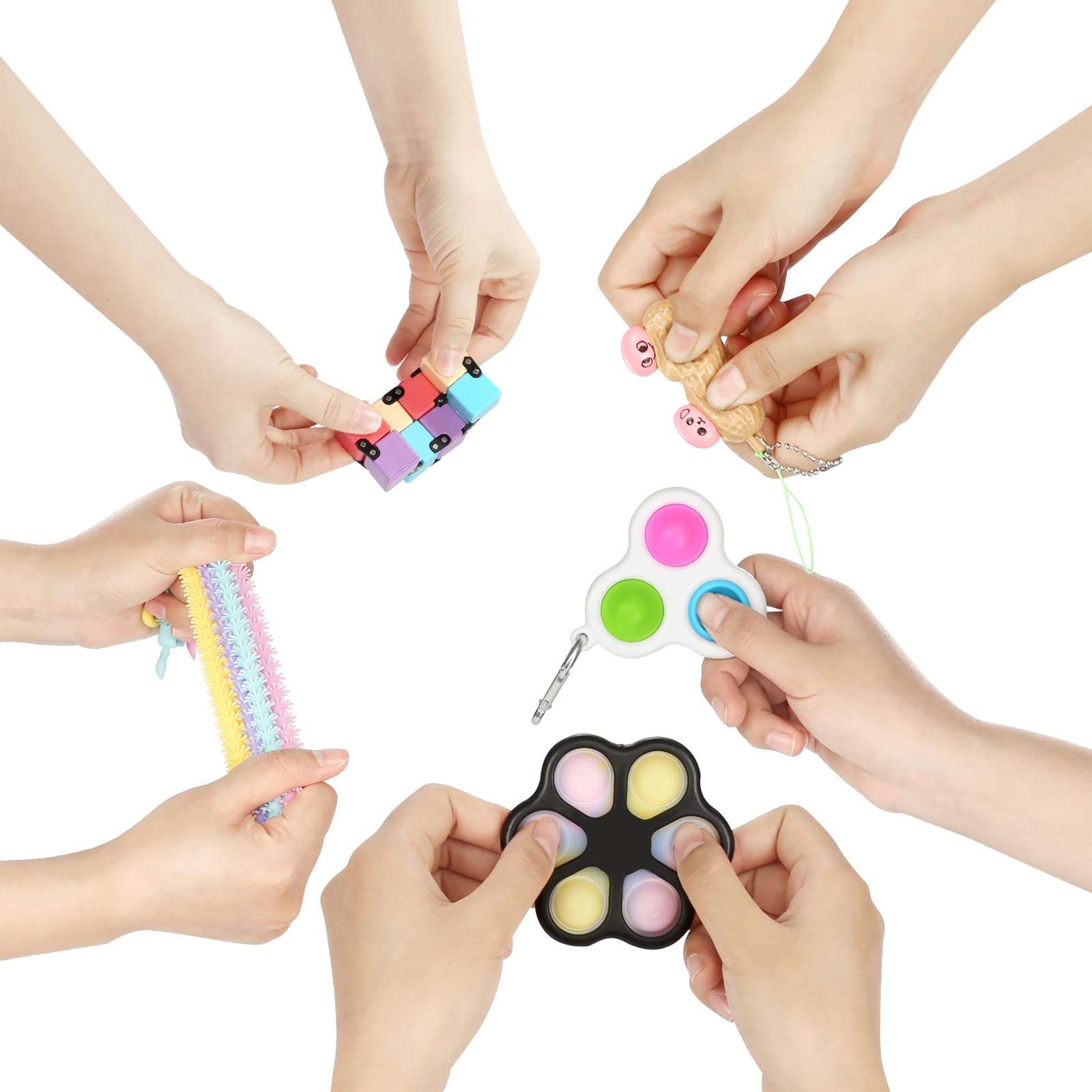 Fescuty Fidget Toys Pack Set Pop Fidgets Toy Sets Packs Fidget Toys Pack Stress Relief and Anti-Anxiety Tools Sensory Toys… (23 Packs) 4