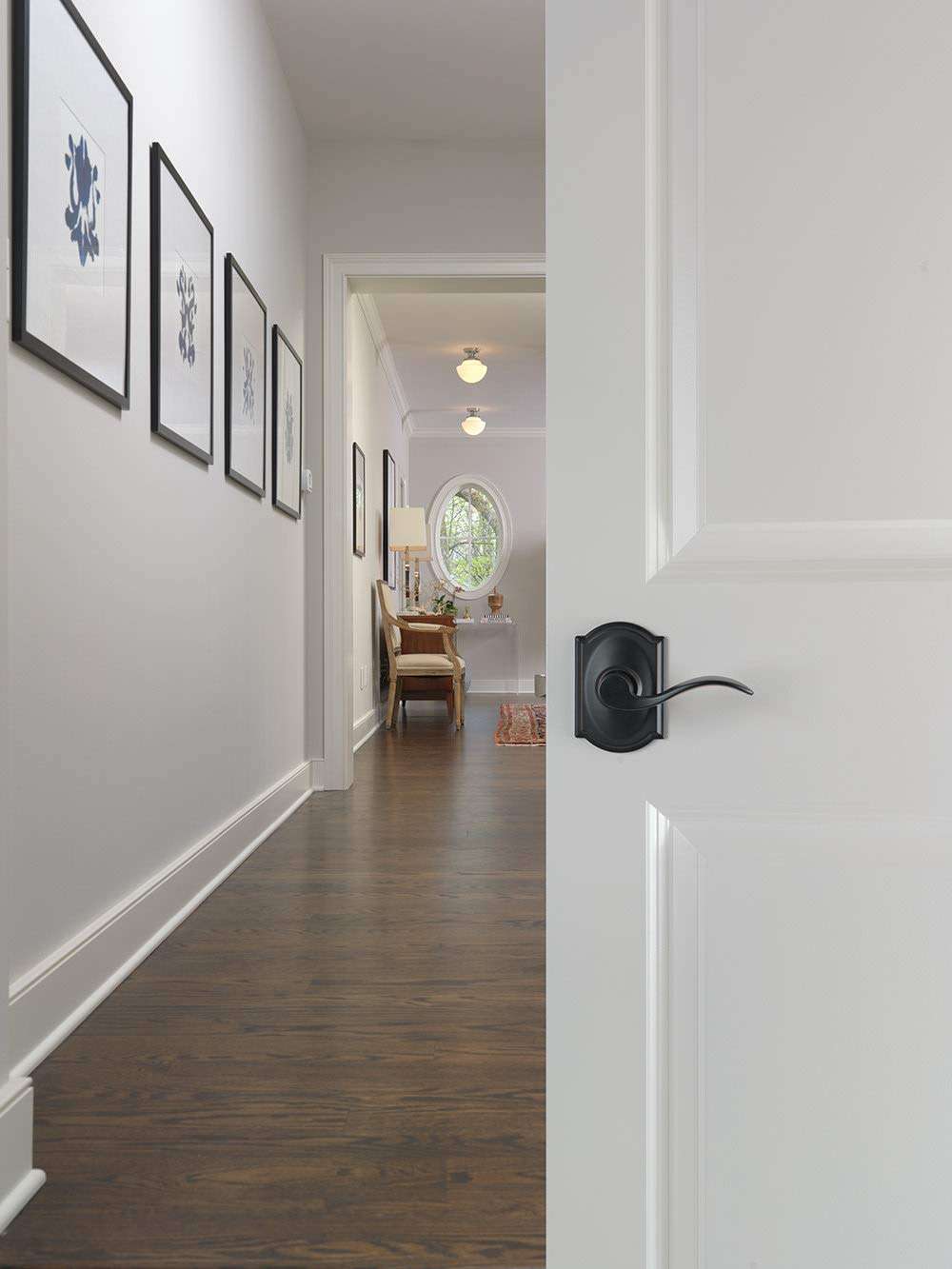 Schlage F170-ACC-CAM-LH Accent Left Handed Single Dummy Door Lever with Decorati, Matte Black 4