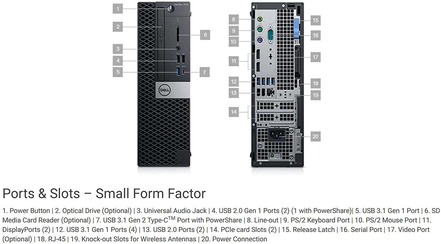 Dell OptiPlex 7070 Small Form Factor - Intel Core i5-8500 - 16GB RAM - 512 GB SSD - Small Form Factor -Windows 10 Pro (Renewed) 5