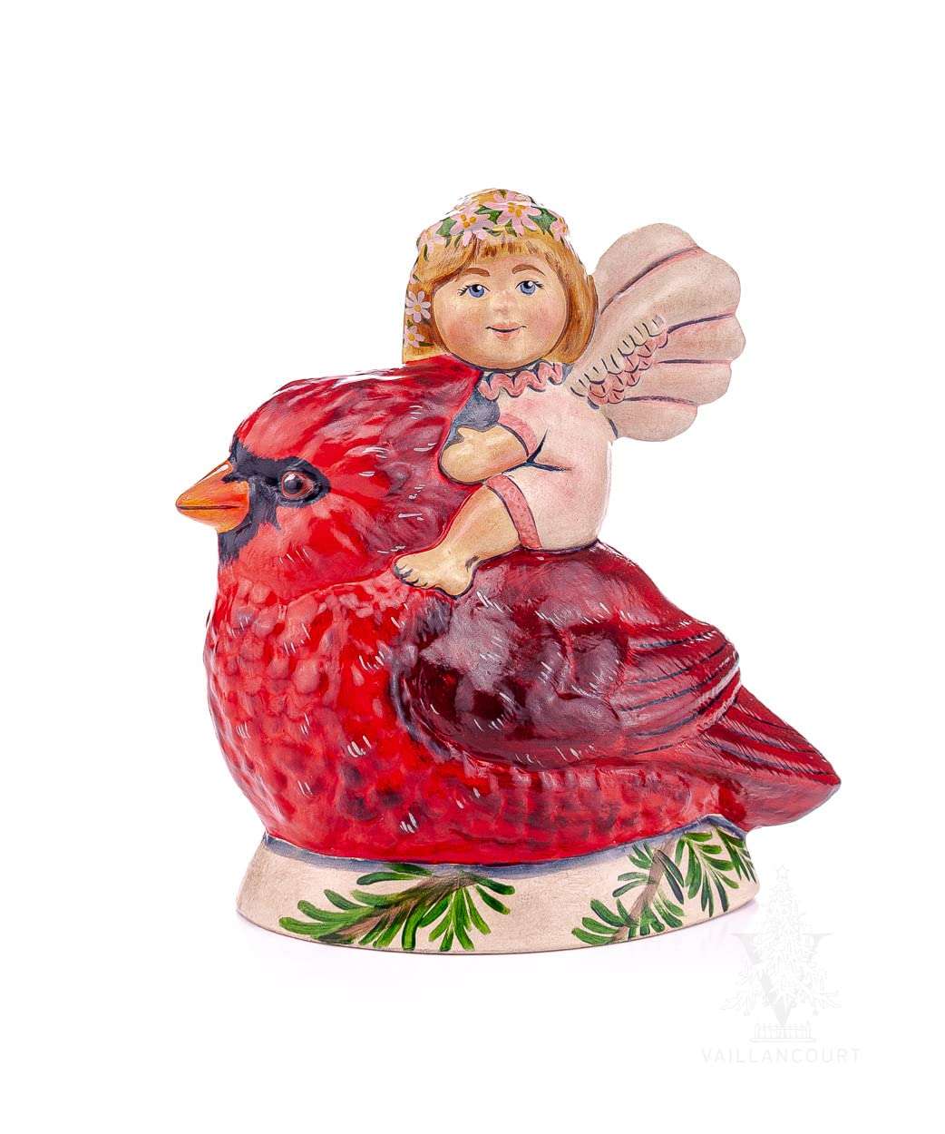 Vaillancourt Folk Art Angel Taking Flight on Cardinal 1