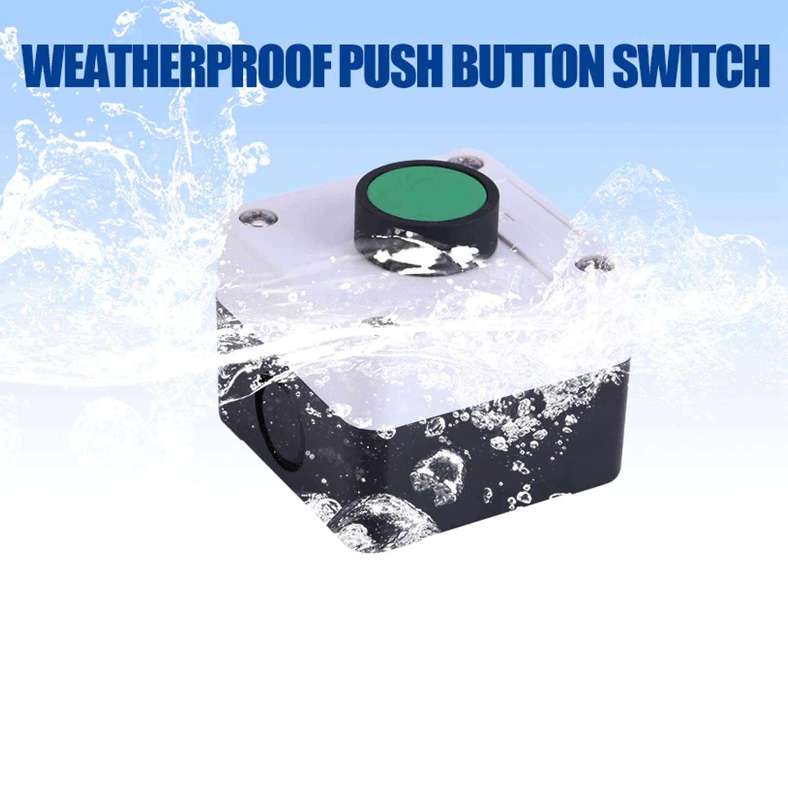 XIASABA Push Button Switch Box Weatherproof Green Push Button Button Control Box for Gate Opener One Button Control Switch Station Box Button Box Doorbell Button 6