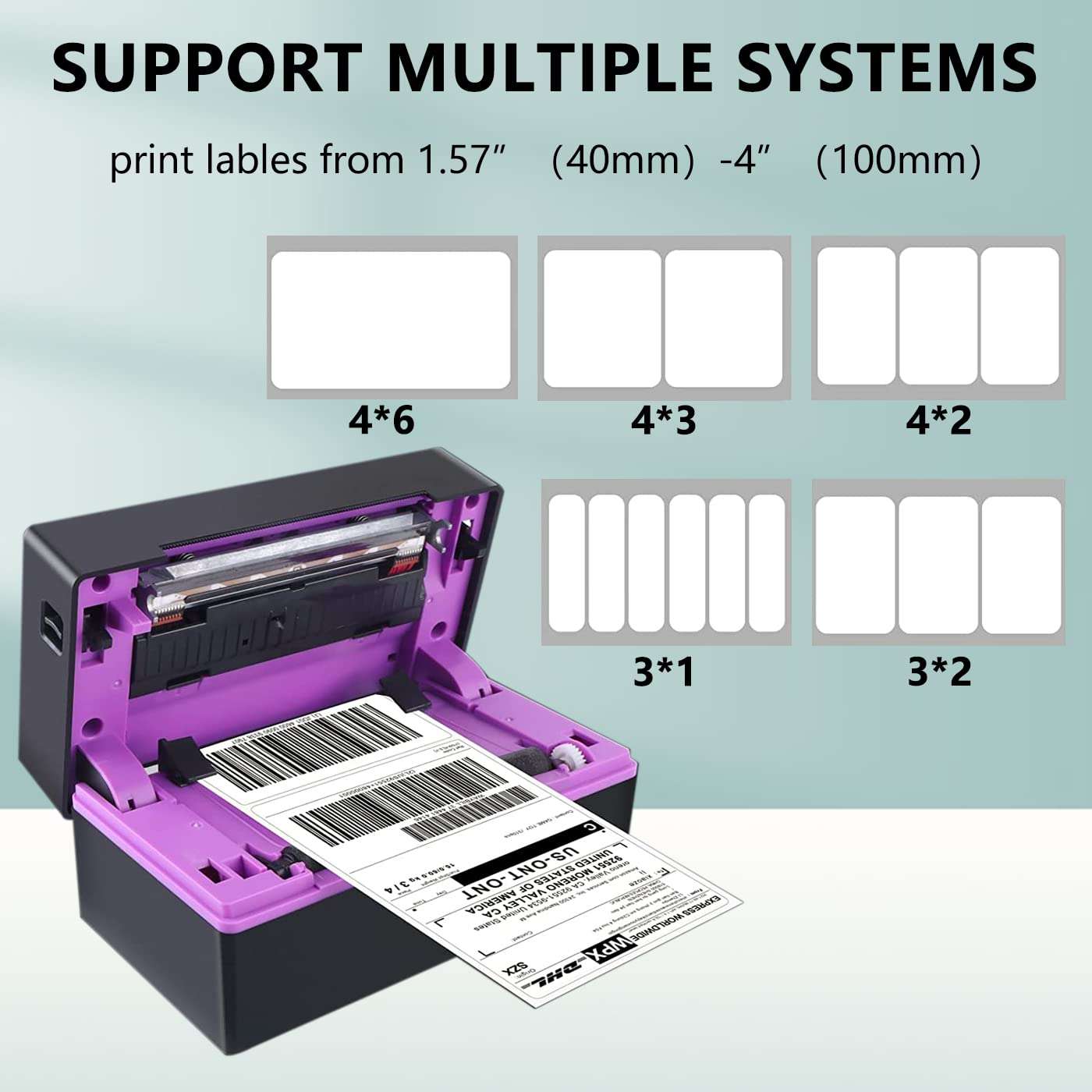 LENVII LV-390 Thermal Label Printer Barcode Printer,150mm/s 4x6 Desktop Thermal Label Maker Printer for Shipping Packages, Business, FedEx, Shopify, Etsy, Amazon,Compatible with Windows & Mac 6