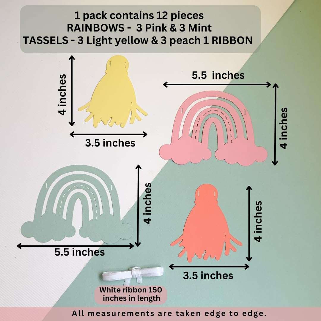 Pinfliers Pastel Birthday Decorations,Rainbow Theme Happy Birthday Decoration Set/Kit, Paper Popcorn Box,Banner/Bunting/Pennant/Flag, Hanging/Swirls,Party Table Centerpiece,Pastel-Multicolor,19 pieces 6