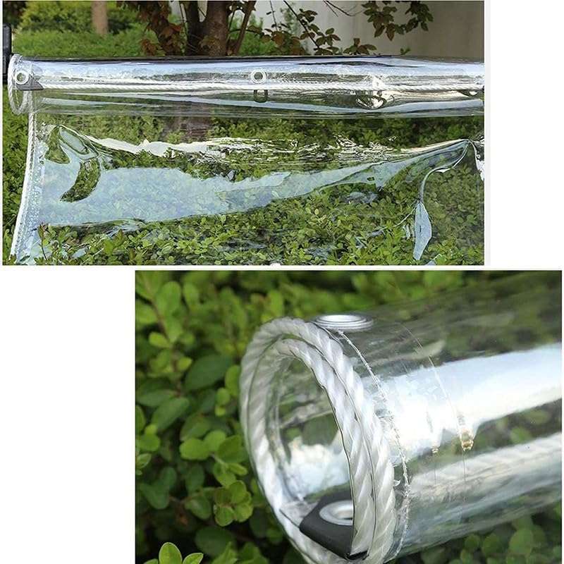 Blind Roll Waterproof Window Curtains Transparent Outdoor,Balcony Clear, 500 GSM Rain Sun Dust Privacy Cold Protections (5 x 8 FT) 5