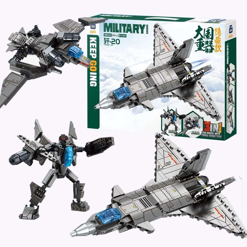Fezeedi Military Fighter Series Block Set, F-16 Fighter Model, Educational Toys for Boys and Girls (Multi Color) 4