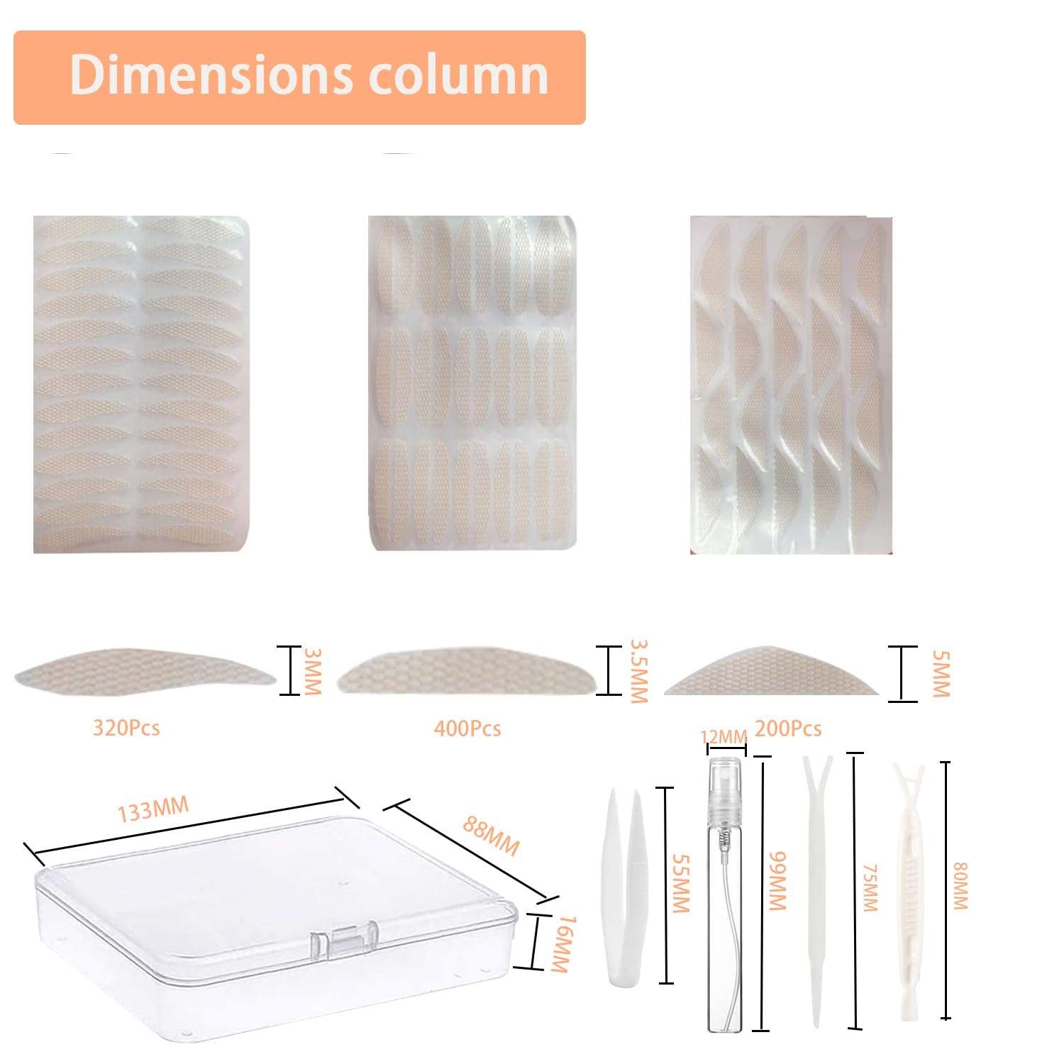 Doirollr Eyelid Tape 920 Pcs| Eyelid Lifting Stripes for Hooded Eyes | Invisible Correcting Tape for Droopy Eyes | Multiple Sizes for All Eye Shapes | Self-Adhesive, Easy to Apply 4