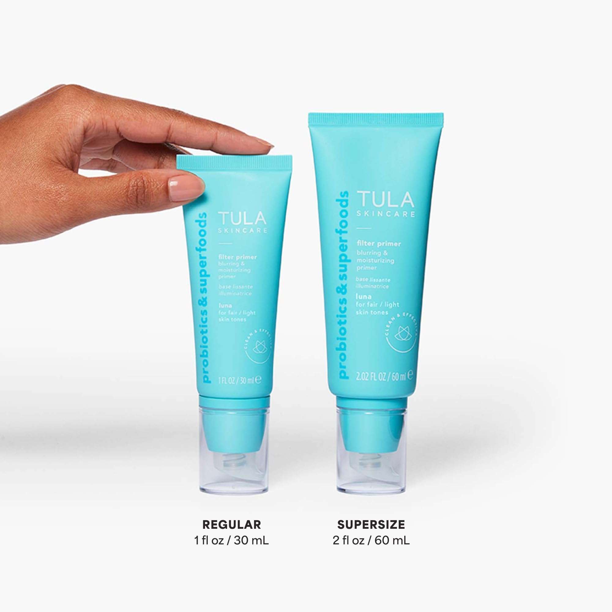 TULA Skin Care Face Filter Blurring and Moisturizing Primer - Supersize Luna, Evens the Appearance of Skin Tone & Redness, Hydrates & Improves Makeup Wear, 2.02fl oz 4