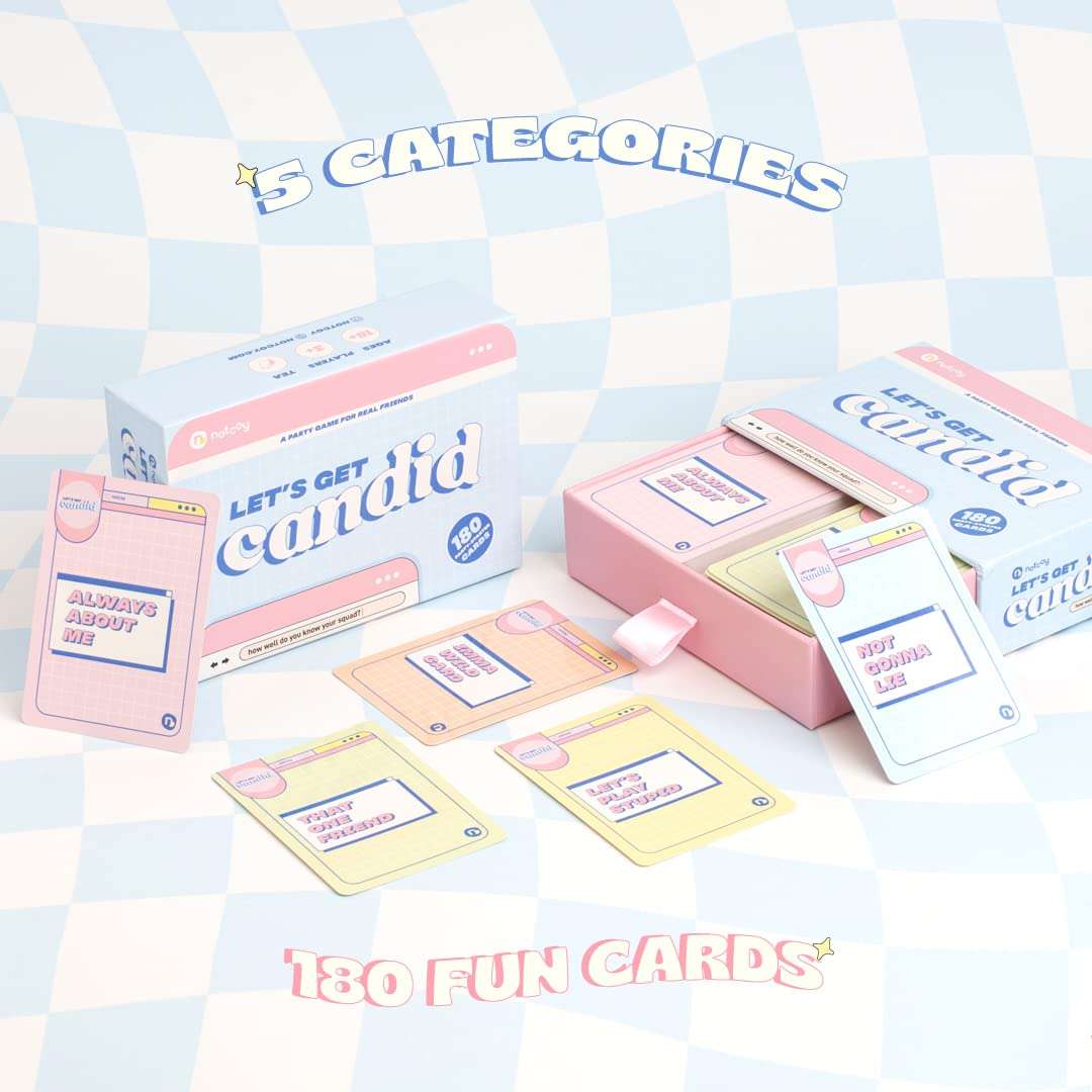 Notcoy Playing Card Game with 180 Party-Starter Cards, Let's Get Candid Party Game for real friends 3