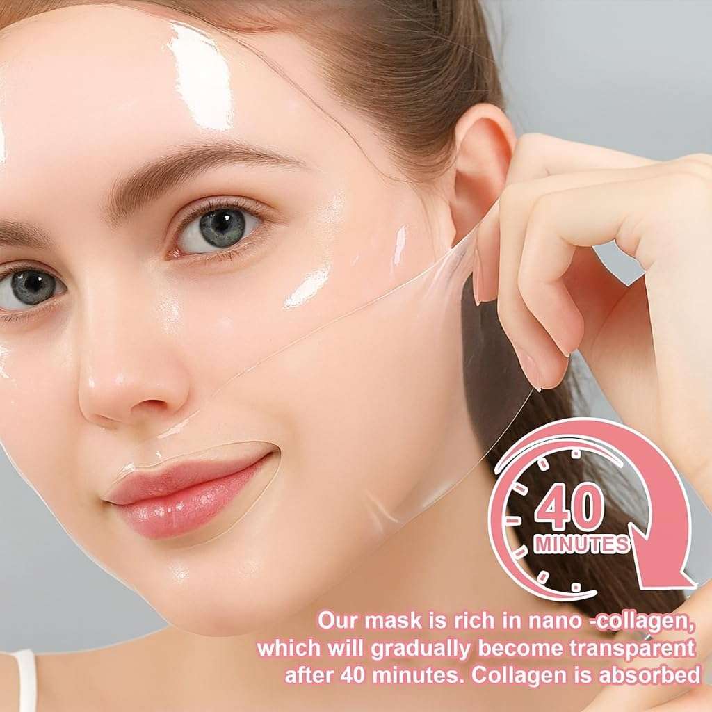 Collagen Glass Skin Overnight Mask - Korean Collagen Face Mask Low Molecular Collagen & Hyaluronic Acid, Pore Perfecting & Hydrating - For All Skin Types 5