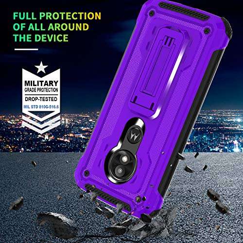 ATUMP Moto E5 Play Case,Moto E5 Cruise Case with HD Screen Protector, Military Grade Drop Protection Defender Full-Body with Kickstand Phone Case for Motorola E Play (5th Generation) Purple 5