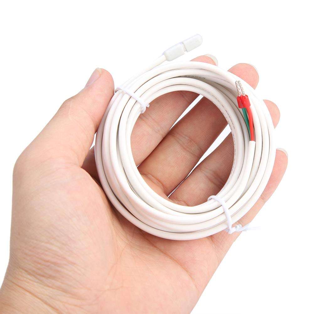 3 Meters Underfloor Heating Sensor Probe Cable, Rubber Thermoplastic Housing, Floor Water Indoor Outdoor Temperature Monitoring, Connect with Thermostat, Stick to Electrothermal 3