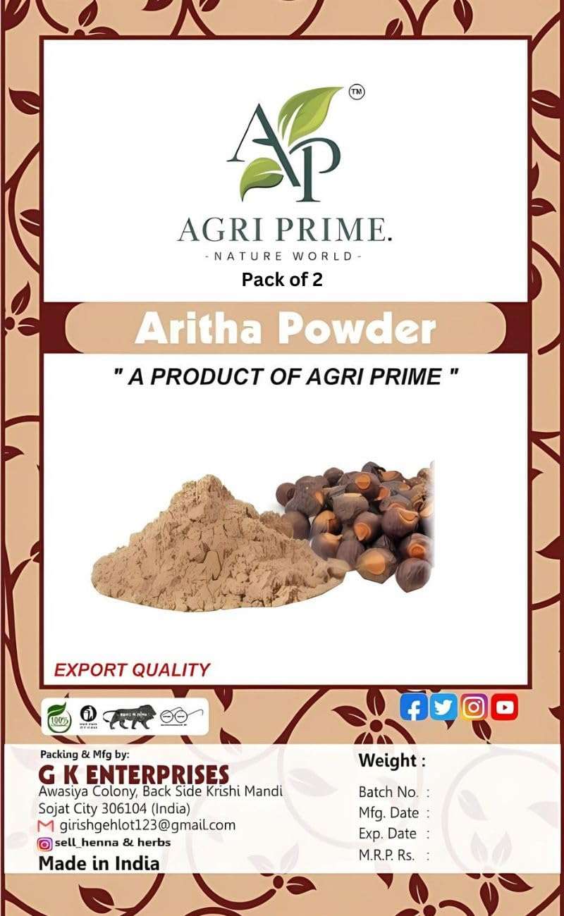 Aritha Powder - A Premium Product by Agri Prime 50 Gram Pack Of 2 1