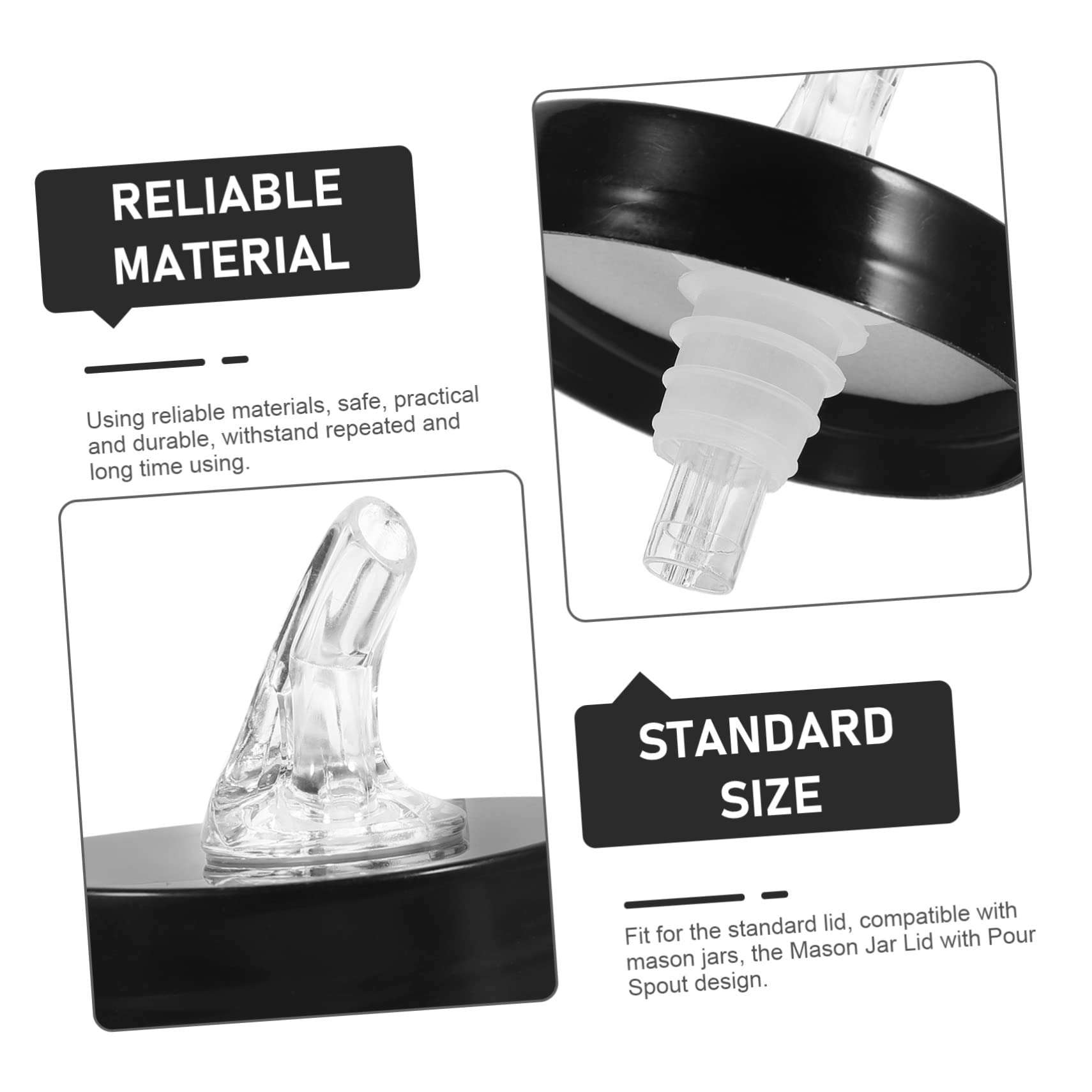 PRETYZOOM Ball Canning Oil Spout Jar Lid Dispenser Wide Mouth Jar Lid Oil Spout Pourer Easy Oil Pour Container for Jar 6
