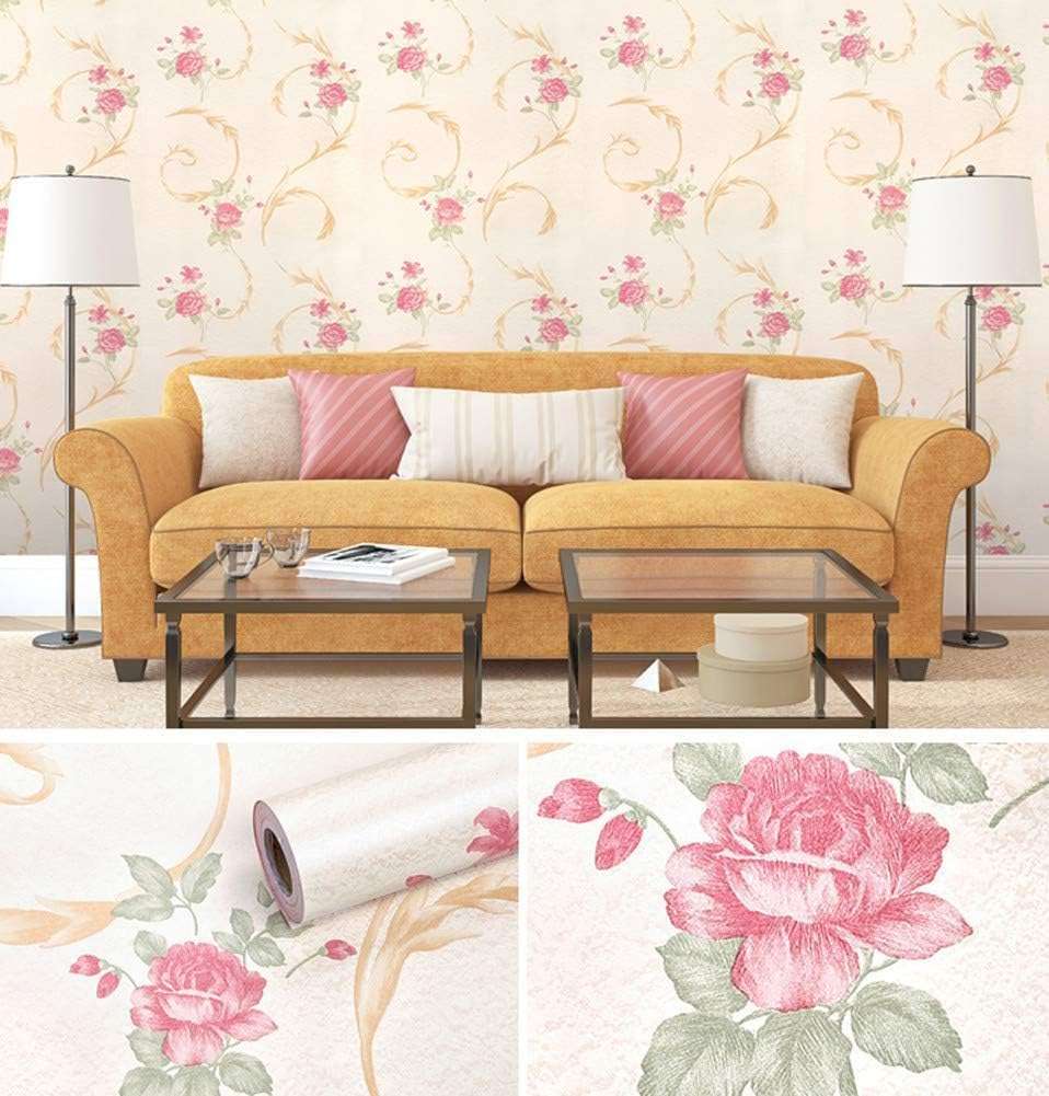 ROSASTELLA Self Adhesive Decorative Peel Stick Waterproof Wallpaper Wall Decor Removable Wall Paper for Living Room Hall Decoration PVC Vinyl DIY Contact Paper 45x304cm 6