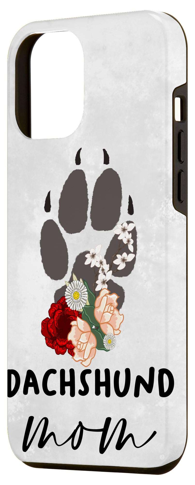 iPhone 12 Pro Max Paw Print Flowers Dachshund Mom Wiener Doxie Dog Mama Women Case 2