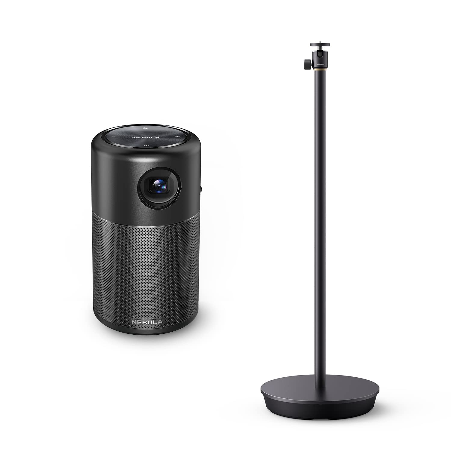 NEBULA Capsule, Smart Wi-Fi Mini Projector with Projector Lightweight and Adjustable 3-ft Floor Stand