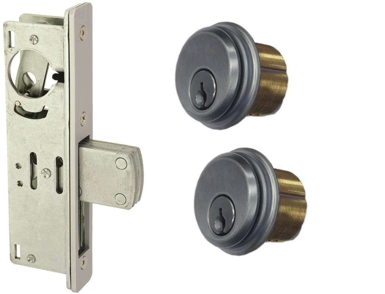 EM-D-KAY Storefront Door Mortise Lock Deadbolt & Cylinder Combo, Adams Rite Cam, Aluminum (1-1/8" Backset) (31/32") 2