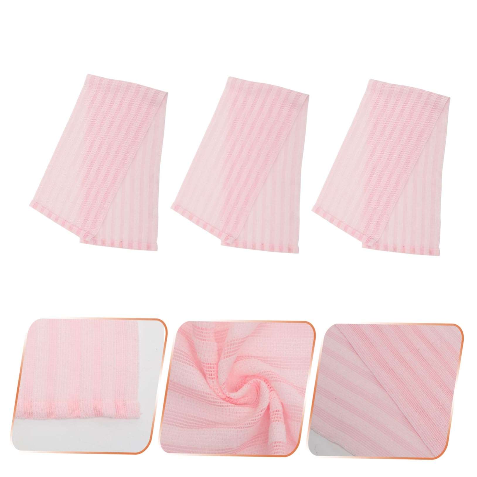 MUSISALY Bathing Gloves Exfoliating Towels 3pcs Set Long Strips Back Scrubber Body Scrubbers Korean Style Gentle on Skin 3