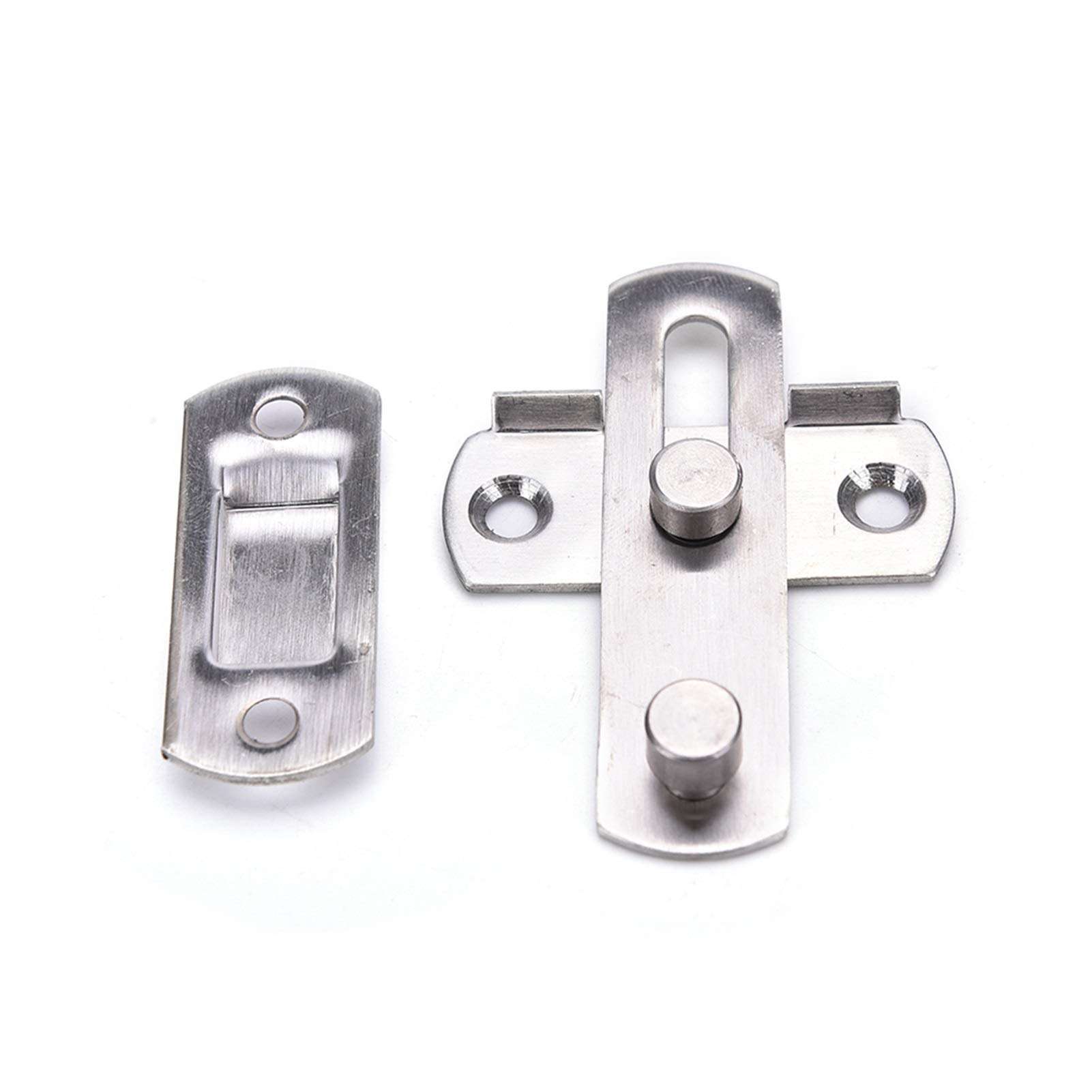 KJBGS Door Hardware One Set Stainless Steel Gate Door Bolt Latch Slide Lock Hardware + 4pcs Screw for Home Safety Door Bolts Set Multi-Purpose Door Hardware Tools Door Replacement 1