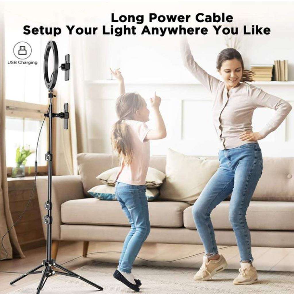 QAZWC-A1 14'' Selfie Ring Light with Tripod Stand and Phone Holder LED Circle Lights Halo Lighting for Make Up, Live Photo,Photography,Vlogging Video 6
