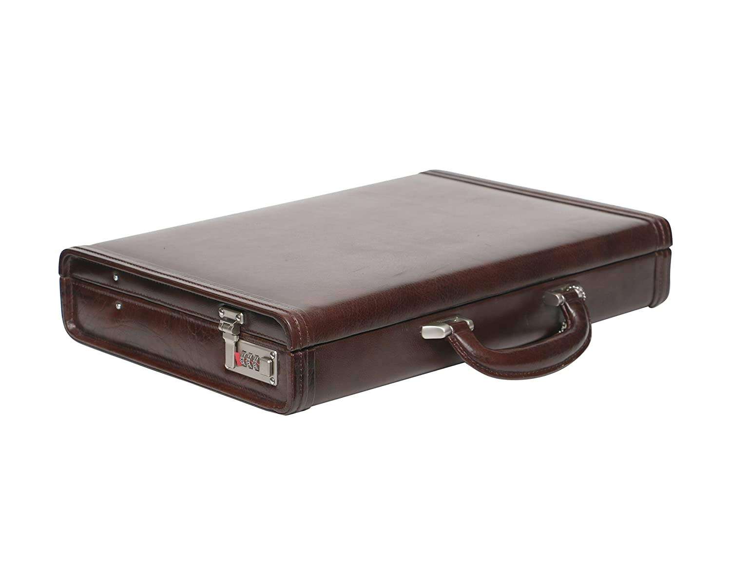 C COMFORT?- Genuine Leather Briefcase Laptop Compartment Expandable Features High-Security Combo Number Lock Briefcase Bag for Men| D-L:17" H:12.5" B:3" 3