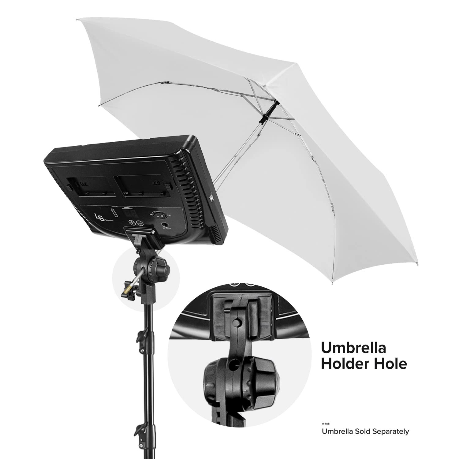 LimoStudio 504 LED Barndoor Dimmable Bi-Color Light, 78" Stand, Batteries, Battery Charger Kit, and Color Gels for Studio Photography, Video Shooting, AGG2834 4