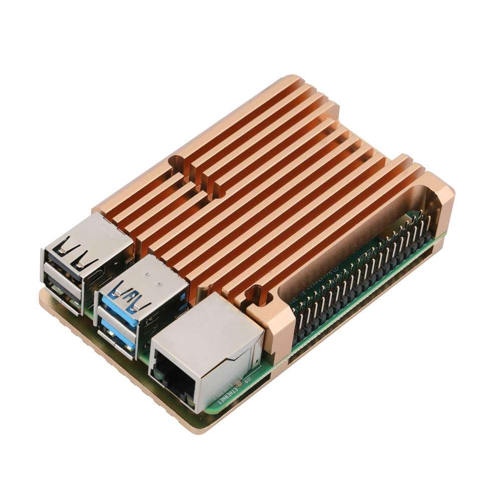 Raspberry Pi 4 Model B Aluminum Case Metal Box Gold Shell for RPI 4B (Without Fan) 1