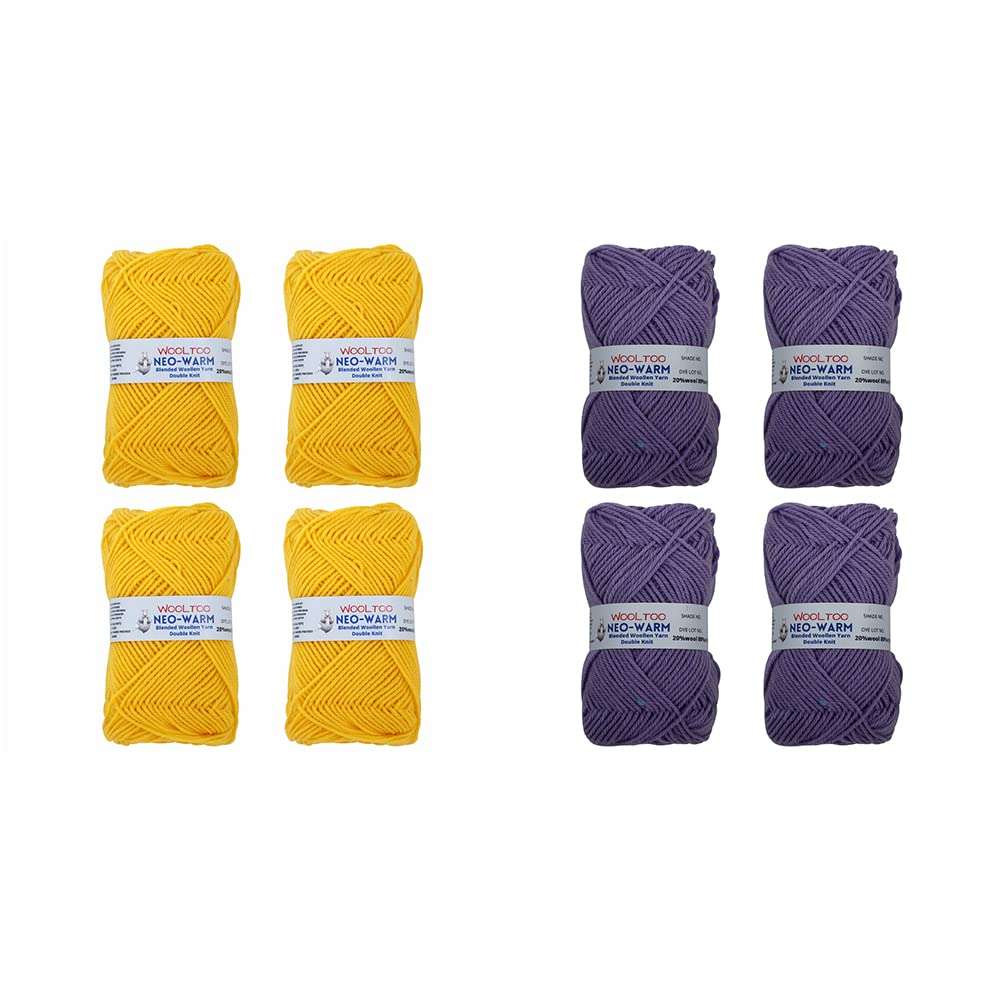 WOOLTOO Acrylic Combo of Neo Warm Blended Wool Set of 26 Balls 50 Grams Each | Red & Mauve 1