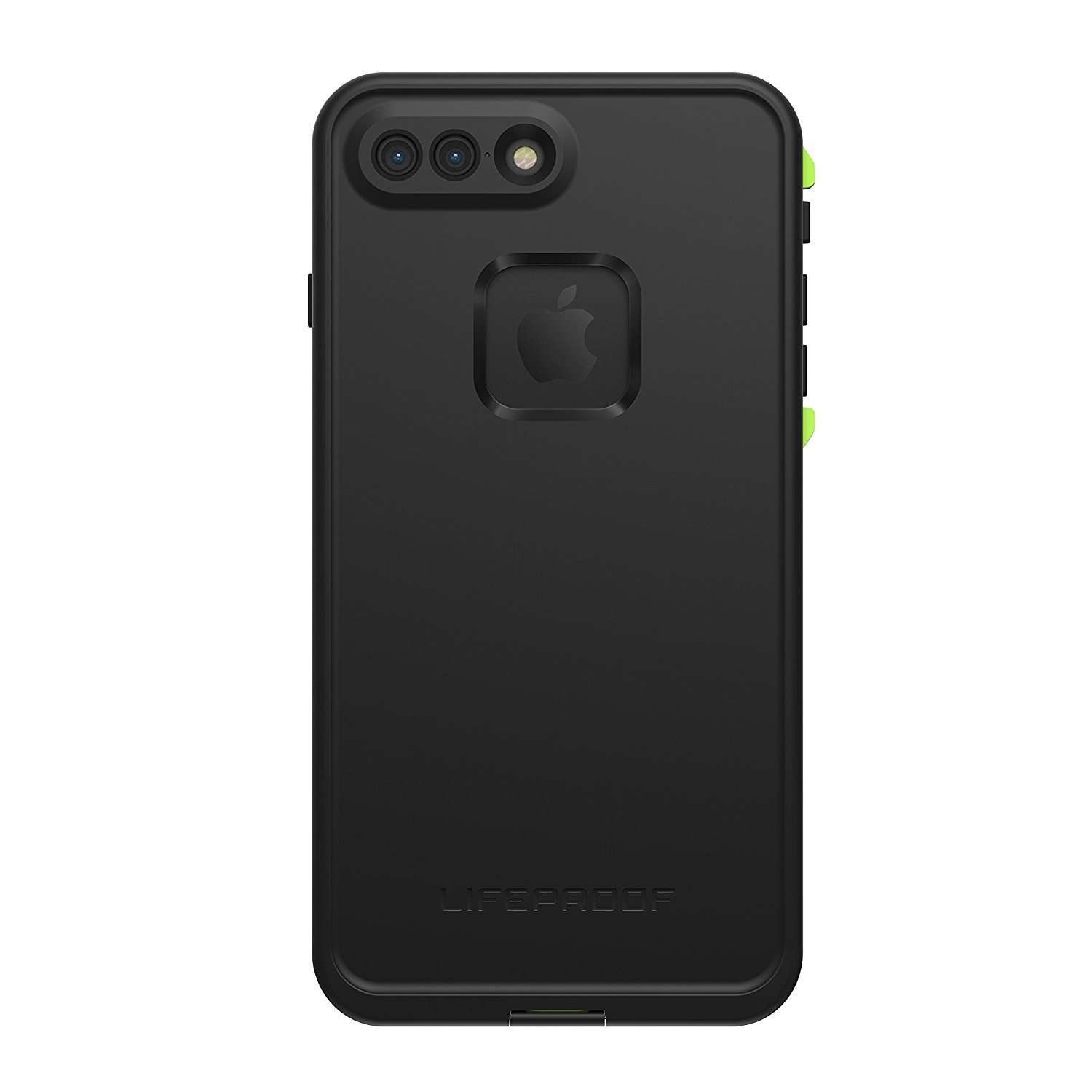 LifeProof iPhone 8 PLUS & iPhone 7 PLUS (ONLY) FRĒ Series Case - NIGHT LITE (BLACK/LIME), waterproof IP68, built-in screen protector, port cover protection, snaps to MagSafe 5