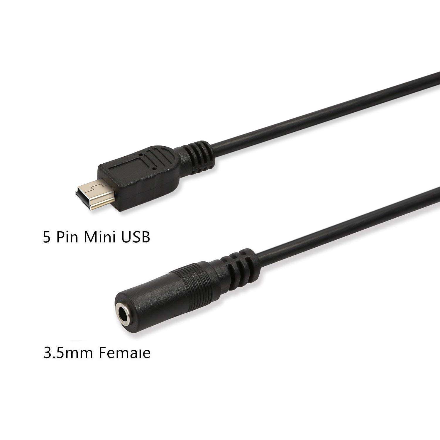 Onvian 3.5mm Female to 5 Pin Mini USB Male Microphone Adapter Cable 2