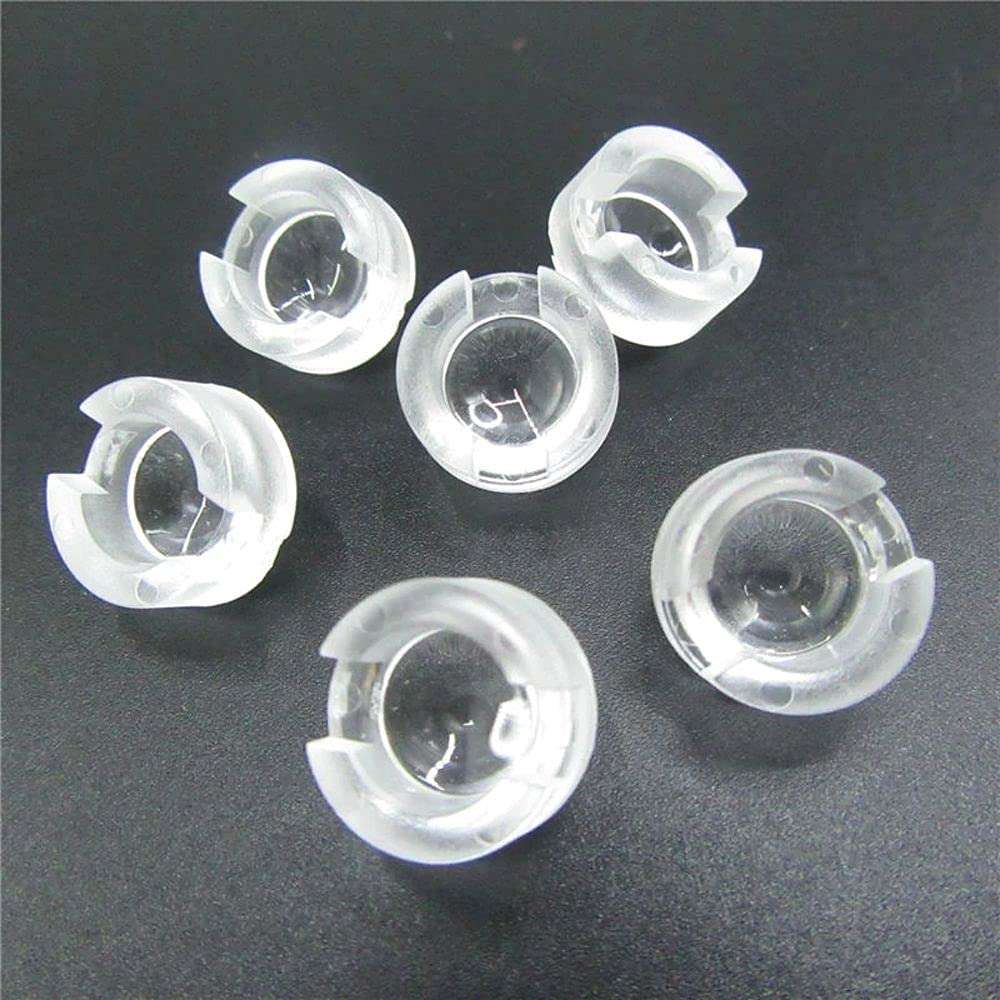 MinLia 10 Pcs LED Light 1W 3W 13mm Lens for IR CCTV Collimator Lens Reflector Acrylic Lens with Holder Reflector Collimator(45 Degree) 6