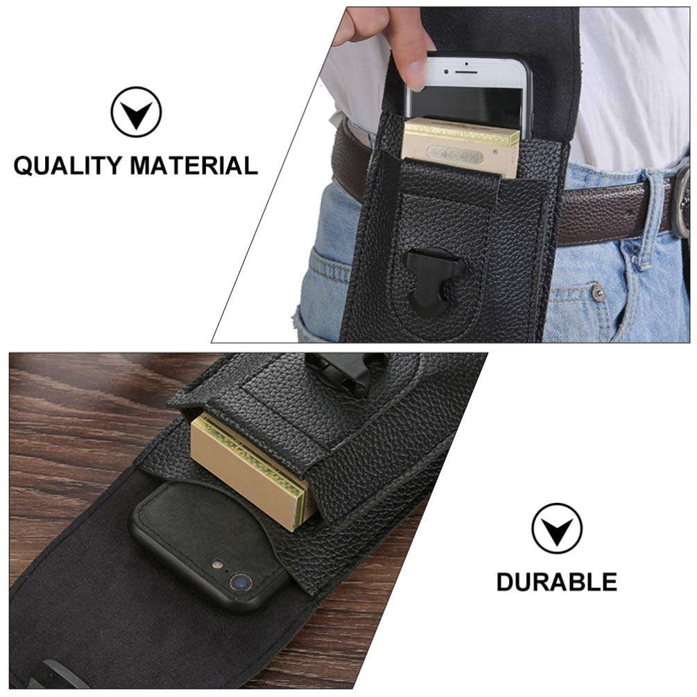 VALICLUD Mens Belt Mens Belts Pu Leather Cell Phone Case Belt and Lighter Pouch for Men Women Case Black Mens Belt Mens Belts 2