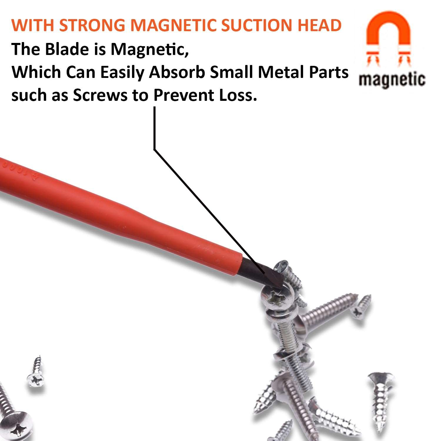 HARDEN Insulated Magnetic Phillips Type Screwdriver PH1 X 80mm - Professional Electrician VDE Can Withstand 1000V - Total Length 180mm - 801005 6