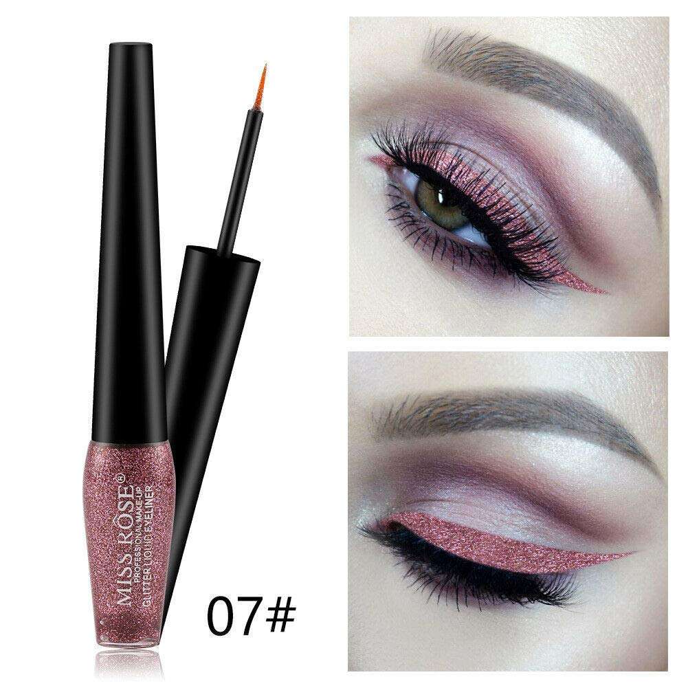 Miss rose Waterproof Long Lasting Liquid Eye Liner Glitter Eyeshadow, copper, 5.2 g