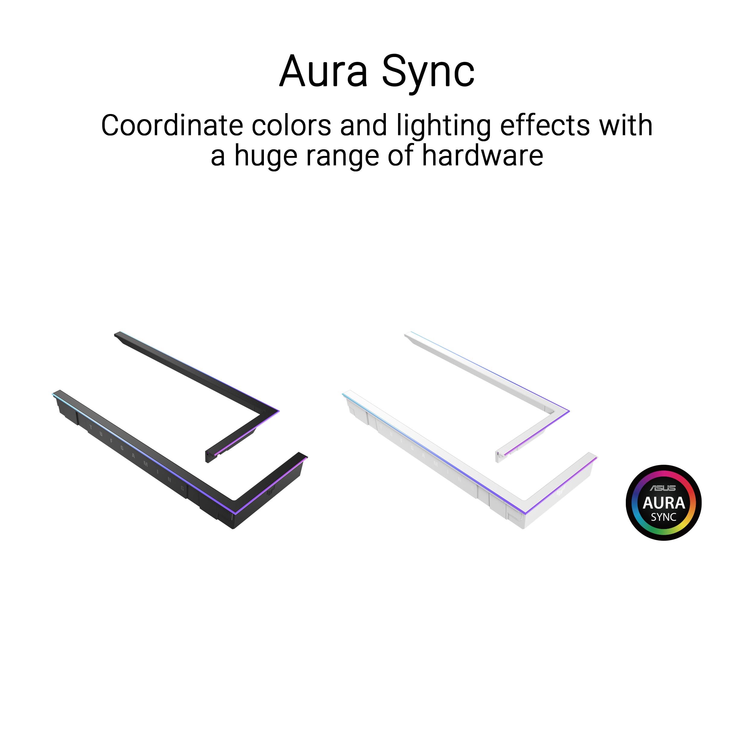 ASUS TUF Gaming ARGB Lighting Kit for GT502 Horizon Series (White) 2X Outer Edge ARGB Frame, Vibrant System Lighting, Easy Installation Magnetic Design, Aura Sync 6