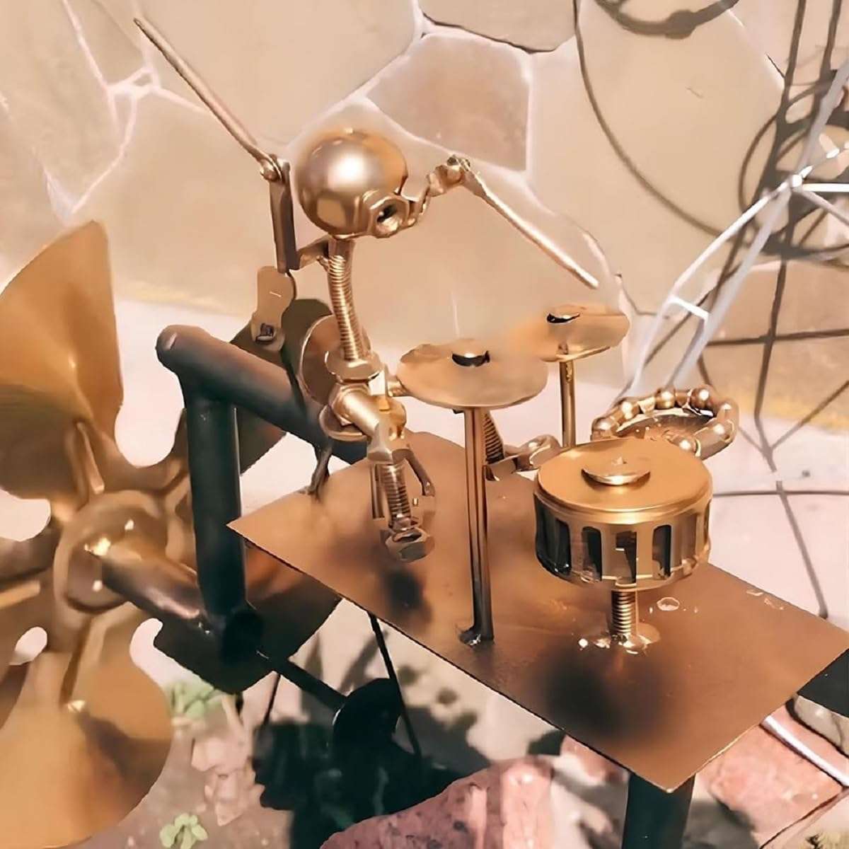 Drummer Windmill, 2025 New Handmade Metal Drummer Windmill, Spinners Percussionist Music Sculpture Outdoor Decor, Fun Powered Kinetic Sculpture, Wind Spinners for Yard Lawn Garden Patio Decor (2PCS) 5