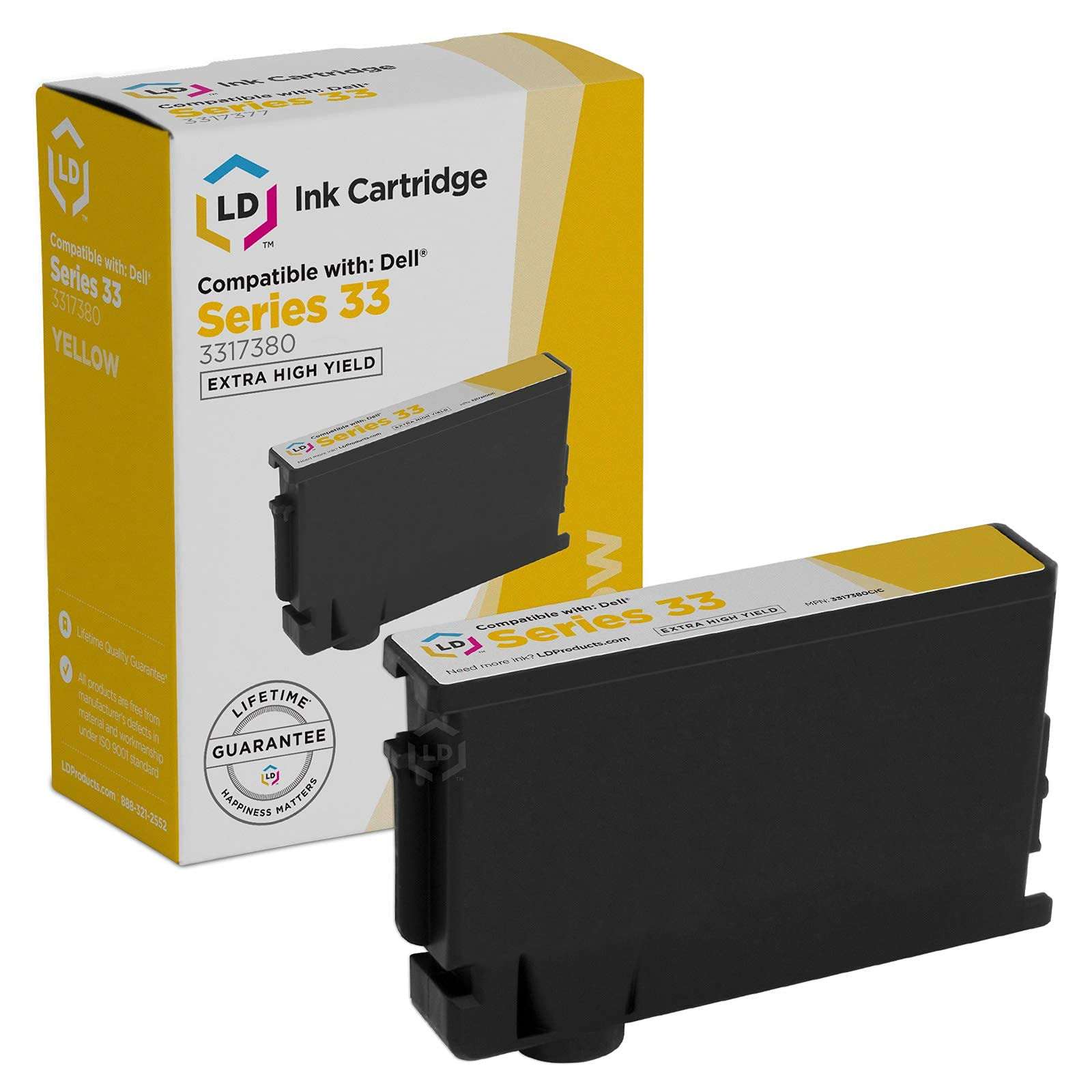 LD Products Compatible Ink Cartridge Replacement for Dell 331-7380 GRW63 Extra High Yield (Single Yellow) Compatible with The Following Dell Printers V525w Dell V725w 1